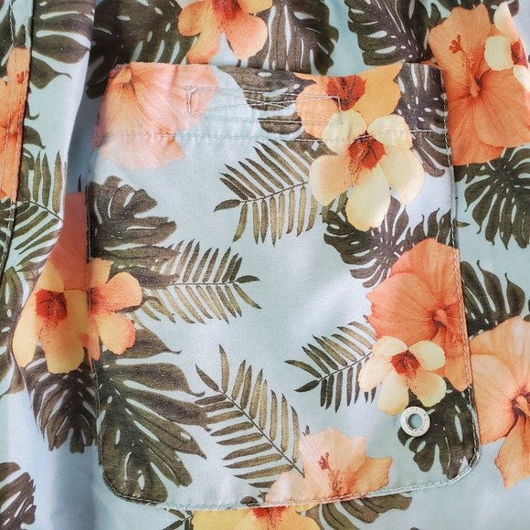 Empyre men's tropical floral Hawaii print swim board shorts size large - Picture 9 of 12